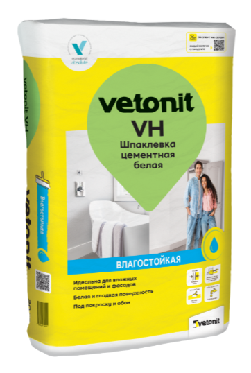 Шпаклевка финишная цементная ВЕТОНИТ VH (белая) 20кг. 54шт в паллете 