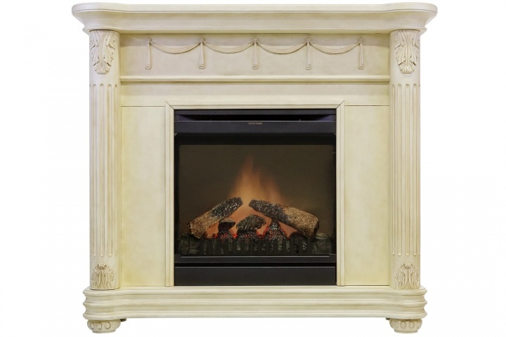 Каминокомплект DFP 7823 AB-EU-D Рим белый с бронзой   (ШxВxГ): 1003x1115x381