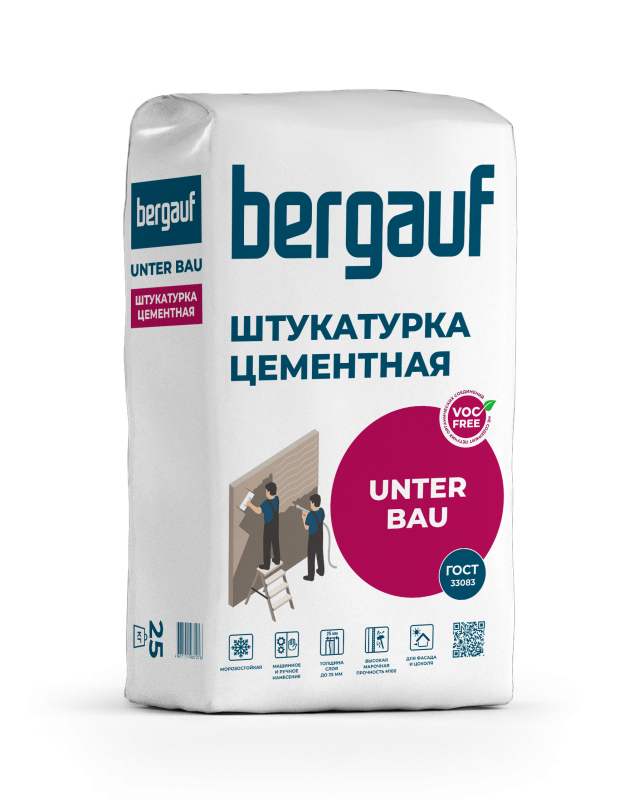 Цементная штукатурка Unter Bau 25 кг. (56 пал)