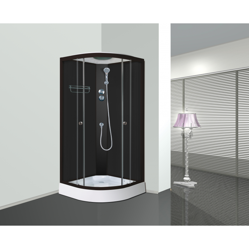 Душевая кабина Golden frog 90*90*215 низкий поддон/тонир. стекла черный профиль
