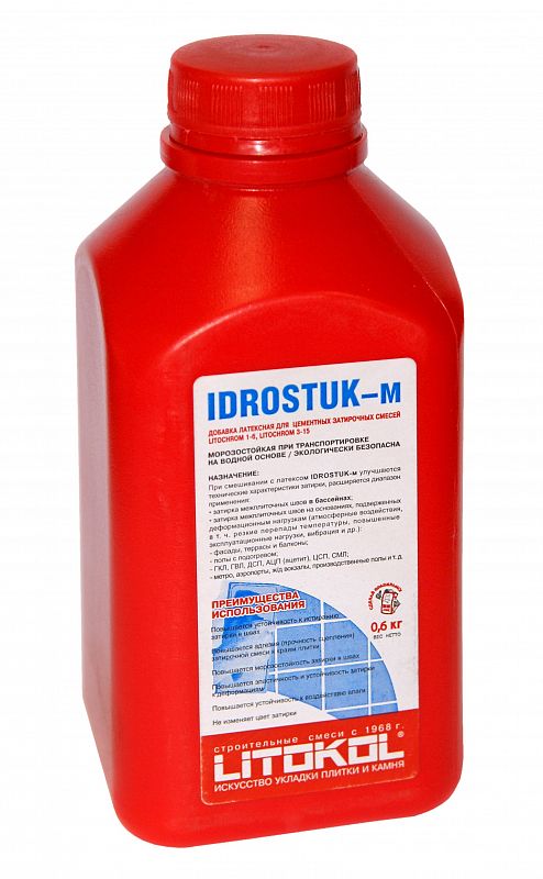 Idrostuk-m латексная добавка для затирок 0.6кг