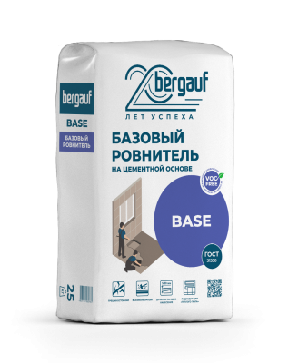 Ровнитель для пола Base цементный 25 кг. Bergauf (56 пал)